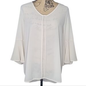 Kokoon Ivory Sheer 3/4 Bell Sleeve Blouse